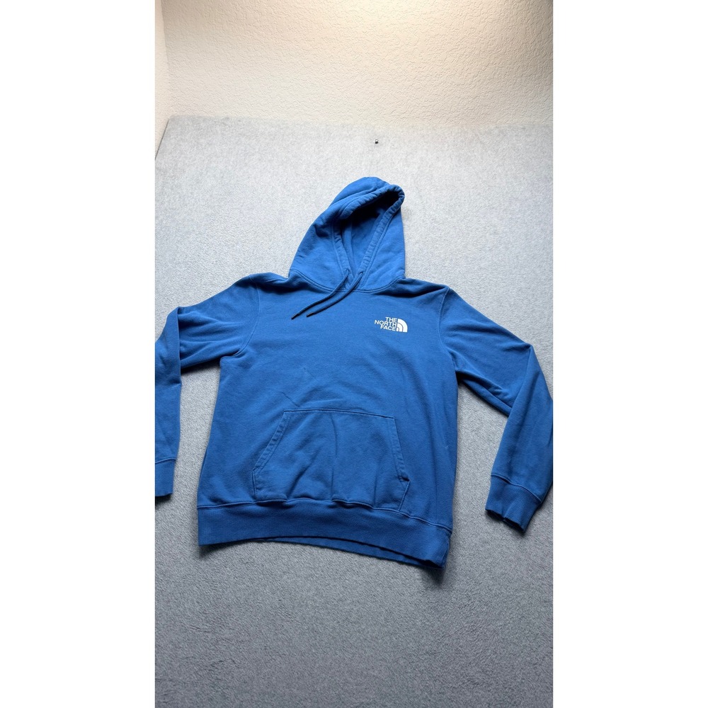 The North Face Mens Blue Hoodie Never Stop Exploring Graphic Sweatshirt Size M